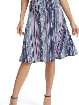 Women Ruched Waist Stretchy Flared Yoga Skirt High Waist Midi Skirt for Women