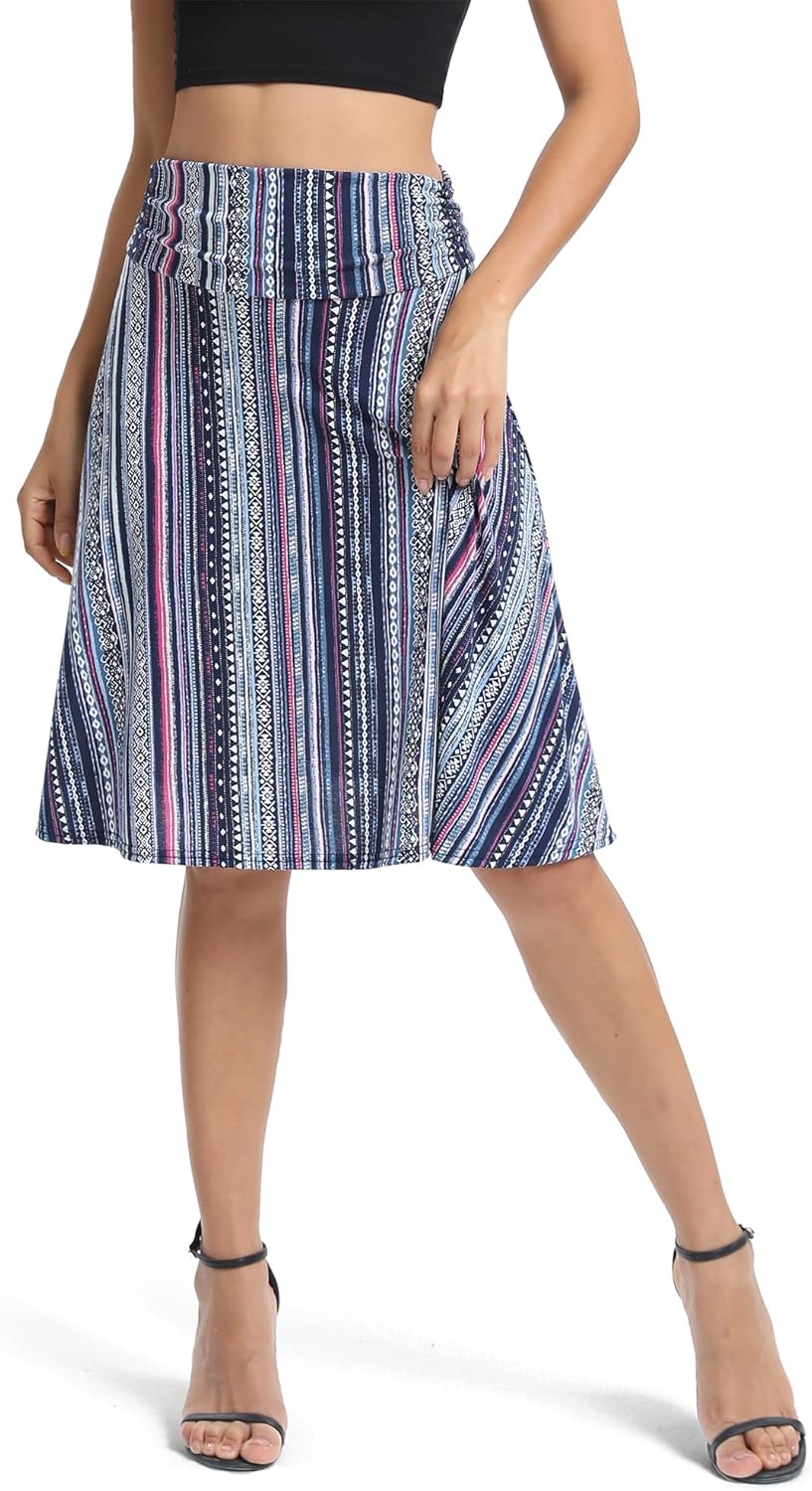 Women Ruched Waist Stretchy Flared Yoga Skirt High Waist Midi Skirt for Women - Image 2